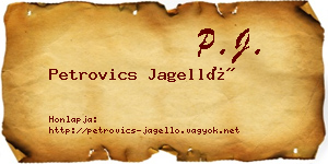 Petrovics Jagelló névjegykártya